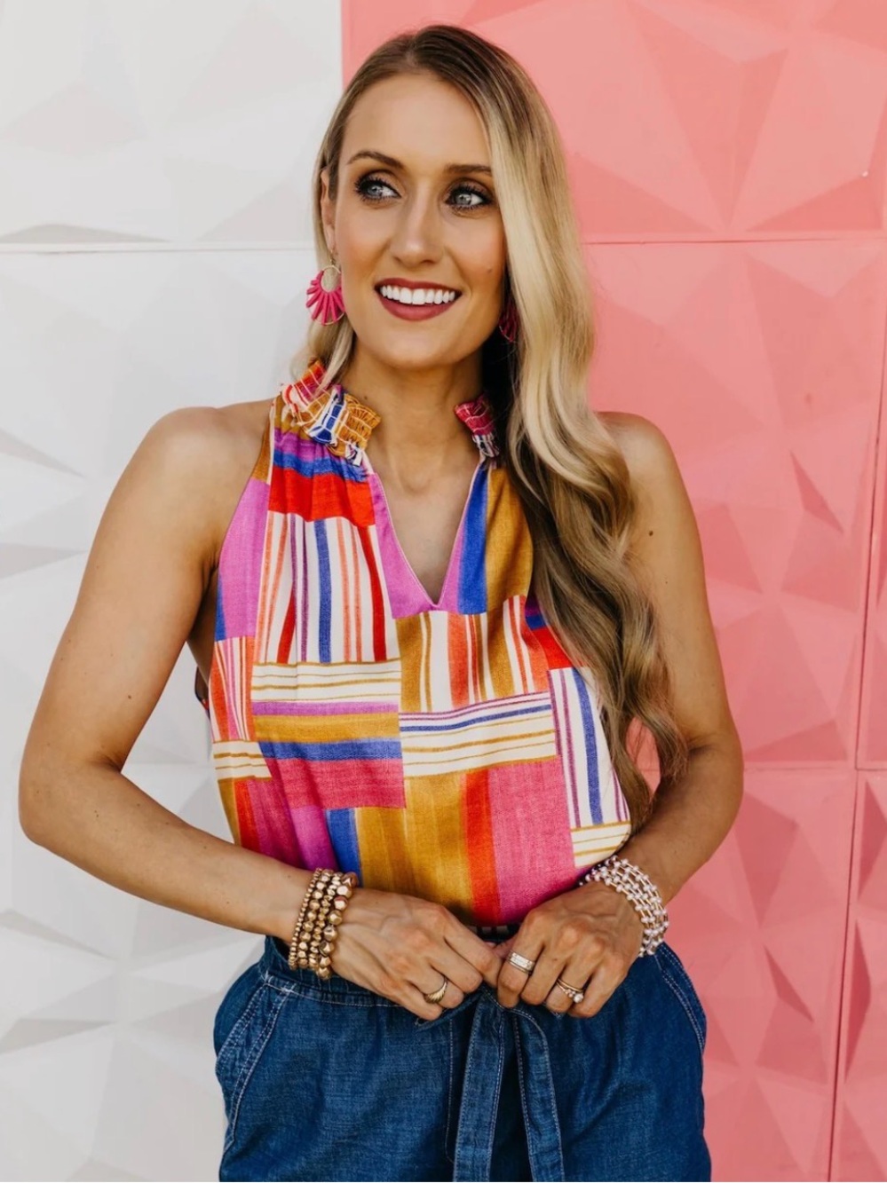 THML The Jared Ruffle Neck Top-NWT